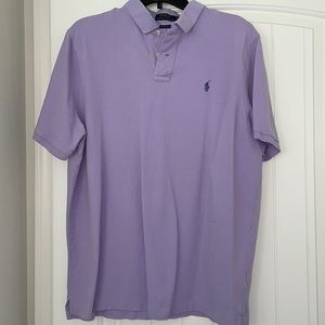 purple polo ralph lauren collared shirt